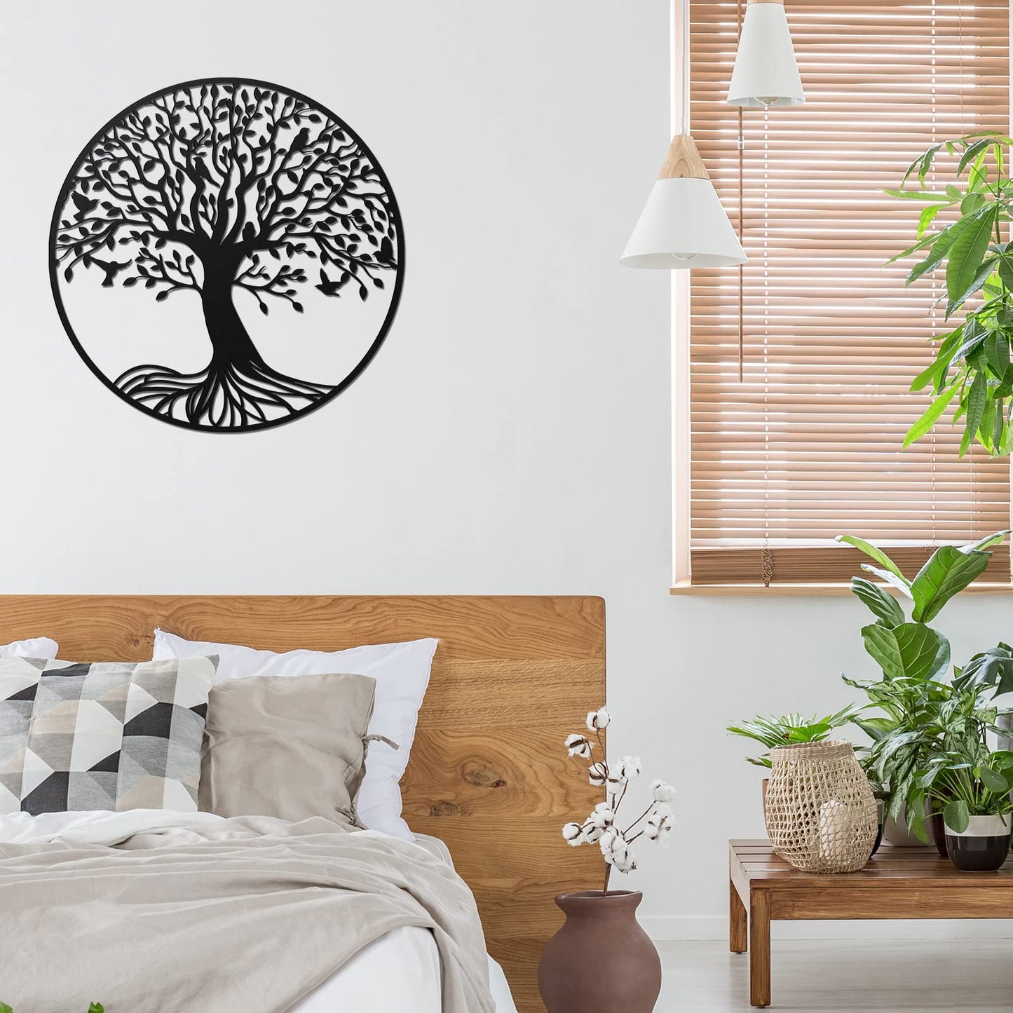 Demissle Tree of Life Metal Wall Art 11.8 Inch Wall Hanging Family Tree Wall Decor Hanging Garden Sculptures for Bedroom Living Room Decor Indoor Outdoor Decoration Christmas gift