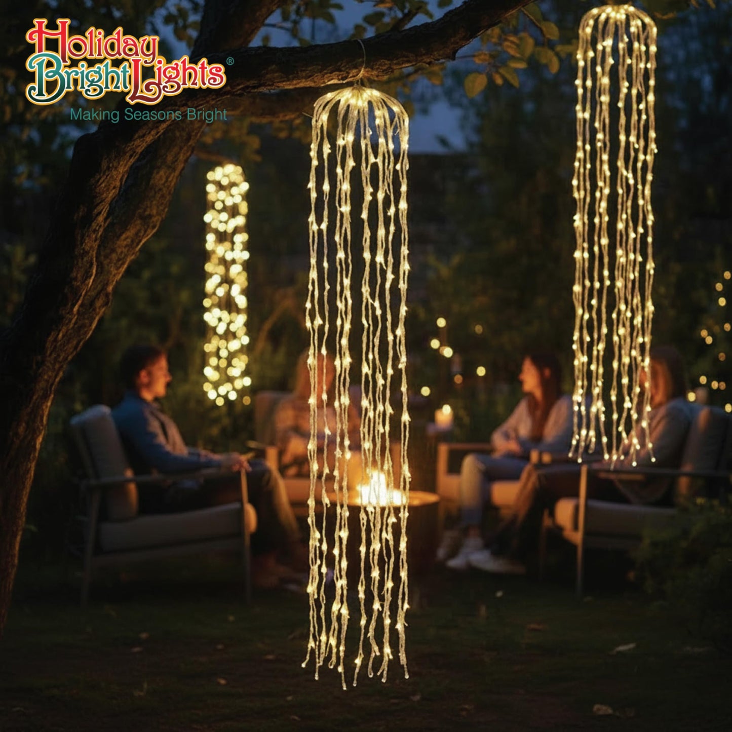 Holiday Bright Lights Indoor Outdoor 4-Ft Weeping Willow Lights 440 Warm White 5mm LED Transparent Cable