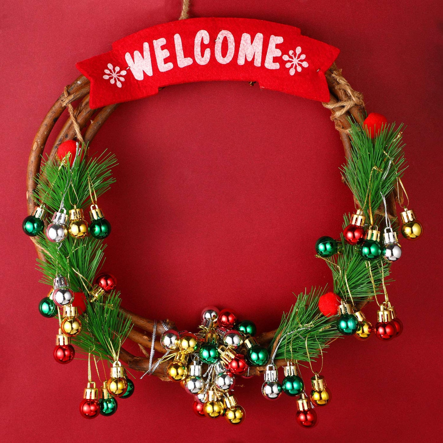 Boao 96 Pcs Christmas Mini Balls Ornaments Miniature Xmas Tree Ornaments Multicolour Shiny Small Hanging Decorations for Christmas Holiday Party Decor(0.79 Inch,Red, Gold, Silver, Green Balls)