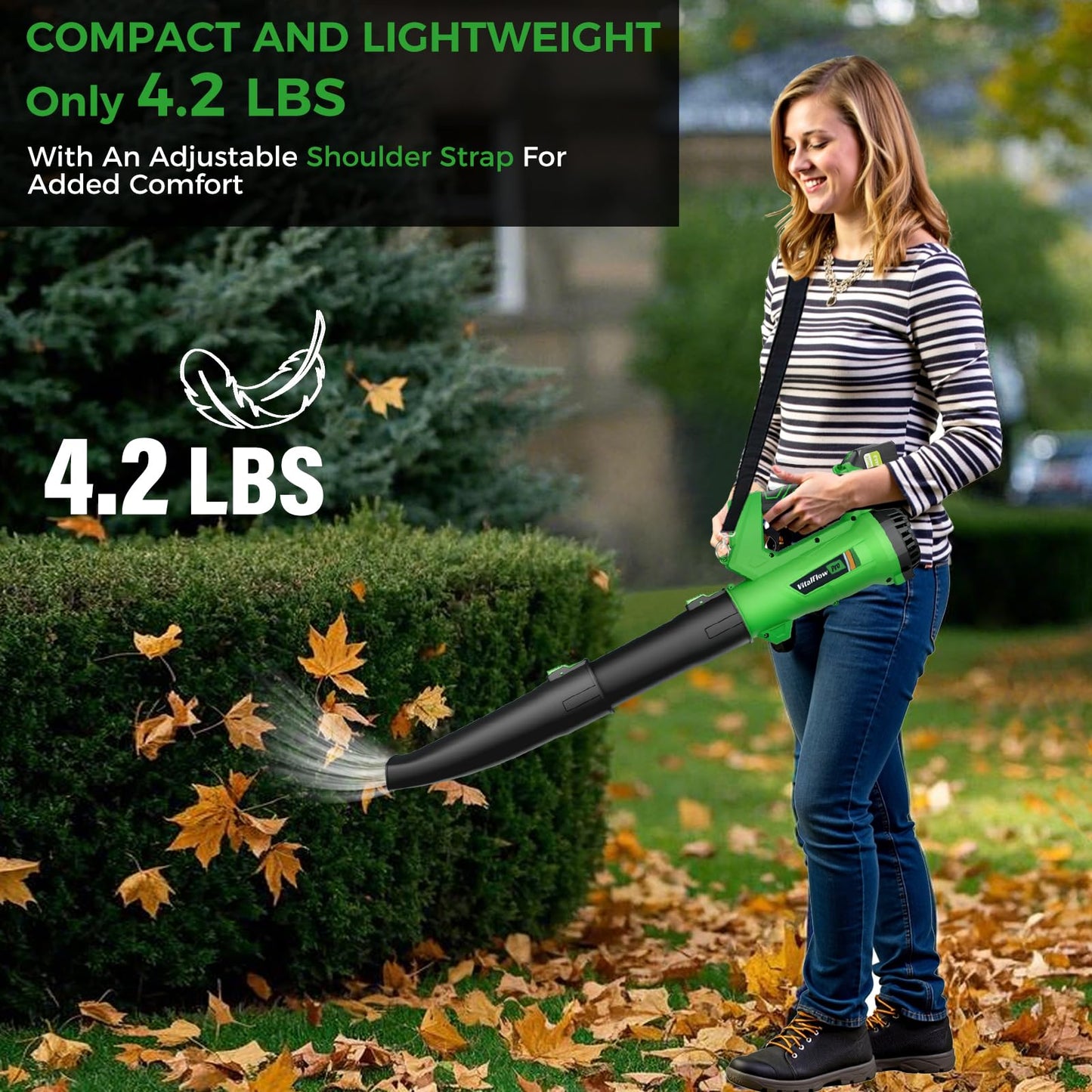 Cordless Leaf Blower with 2× 6.0Ah Batteries and Charger, 540CFM/170MPH Battery Powered Leaf Blower, 6 Speeds, Lightweight Electric Leaf Blowers for Lawn Care, Patio, Dust and Leaves Cleaning 2025