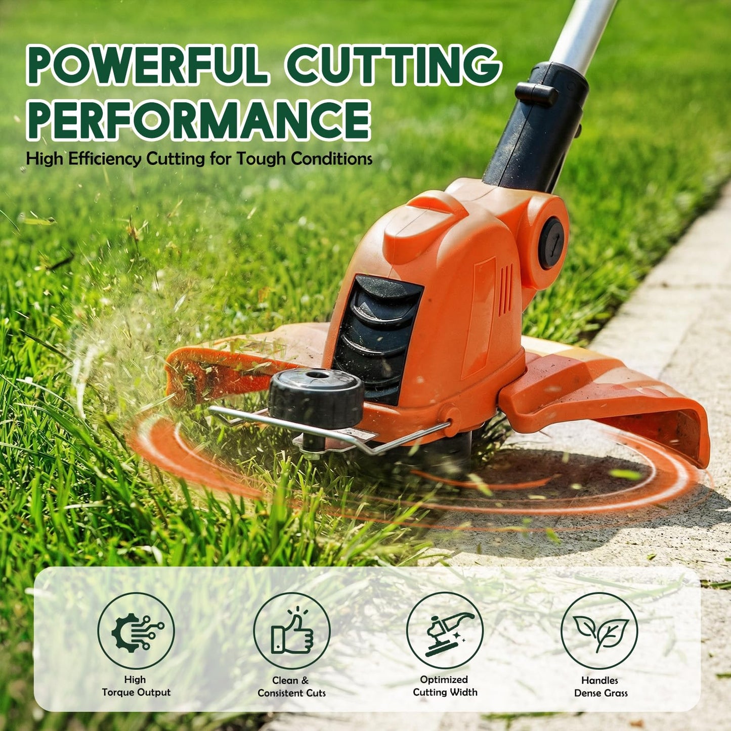 21V Weed Wacker Weed Eater: Electric String Trimmer and Edger 2in1 Lawn Tool Battery Powered 12 Inch Grass Cutter with 2Pack 2000mAh Batteries and Charger, Lightweight for Small Yard Garden Home Use