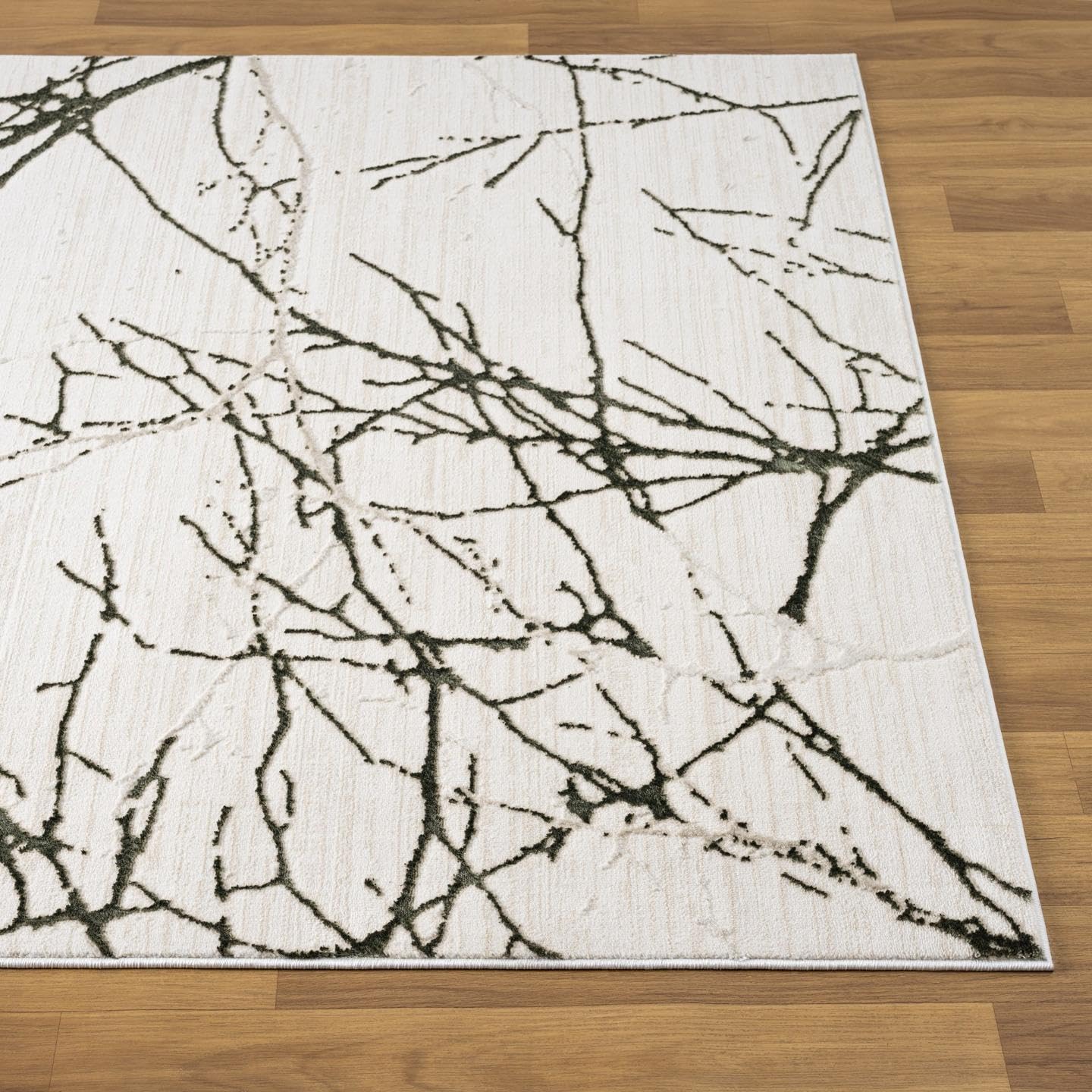 LUXE WEAVERS Modern Abstract Nature Cream Green 5x7 Area Rug, Non-Shedding Carpet