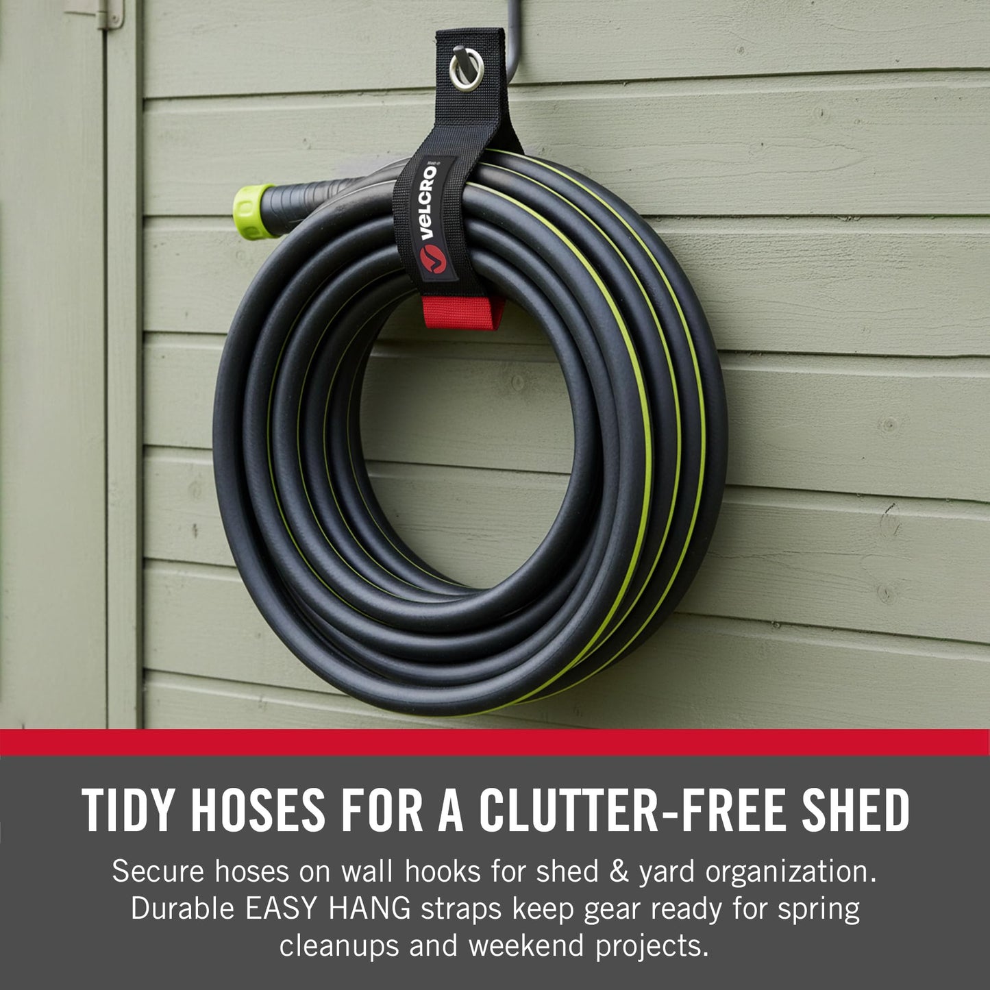 VELCRO Assorted Sizes, Small, Medium, Large Easy Hang Extension Cord Strap Hook and Loop, Bundling with Grommet (3-Pack) VEL-30750-USA