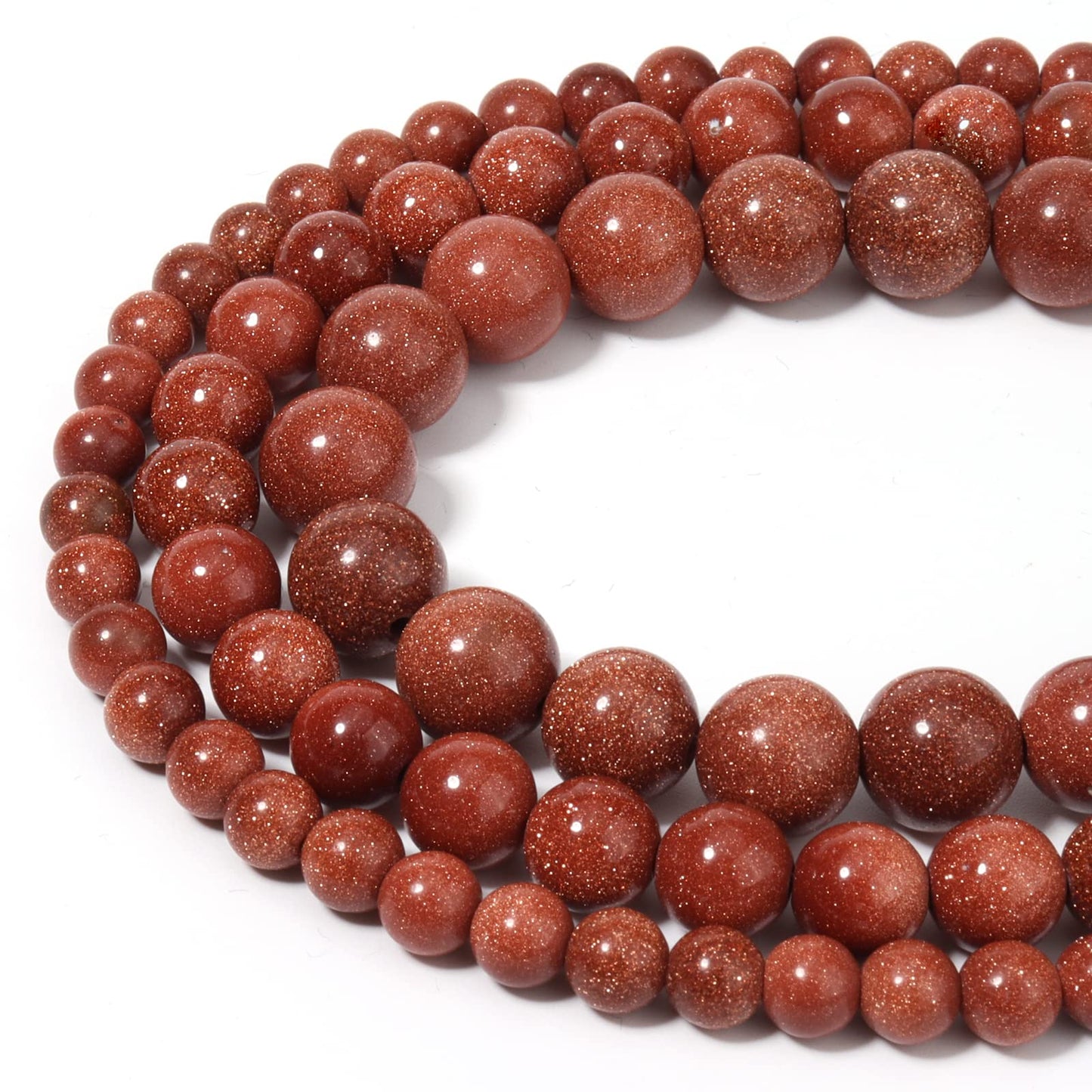 45pcs 8mm Natural Stone Beads Gold Sandstone Beads Energy Crystal Healing Power Gemstone for Jewelry Making, DIY Bracelet Necklace
