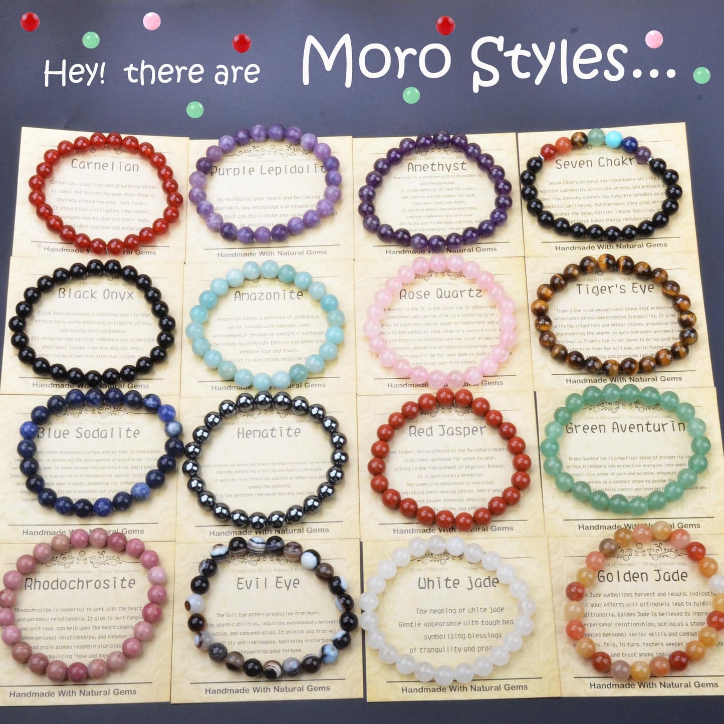 CHCCOYE 4mm Natural Healing Gemstone Bracelet Handmade Yoga Stretch Elastic Bracelet Stress Relief Crystal Jewelry for Men and Women (4mm, Purple Lepidolite)