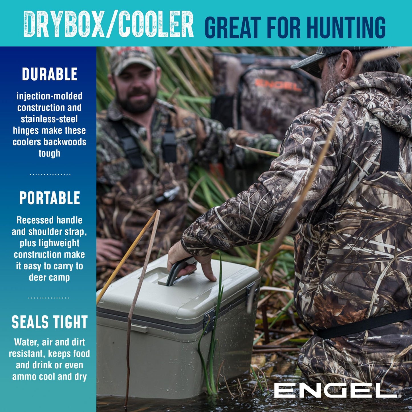 Engel UC13 13qt Leak-Proof, Air Tight, Drybox Cooler and Small Hard Shell Lunchbox for Men and Women in Red