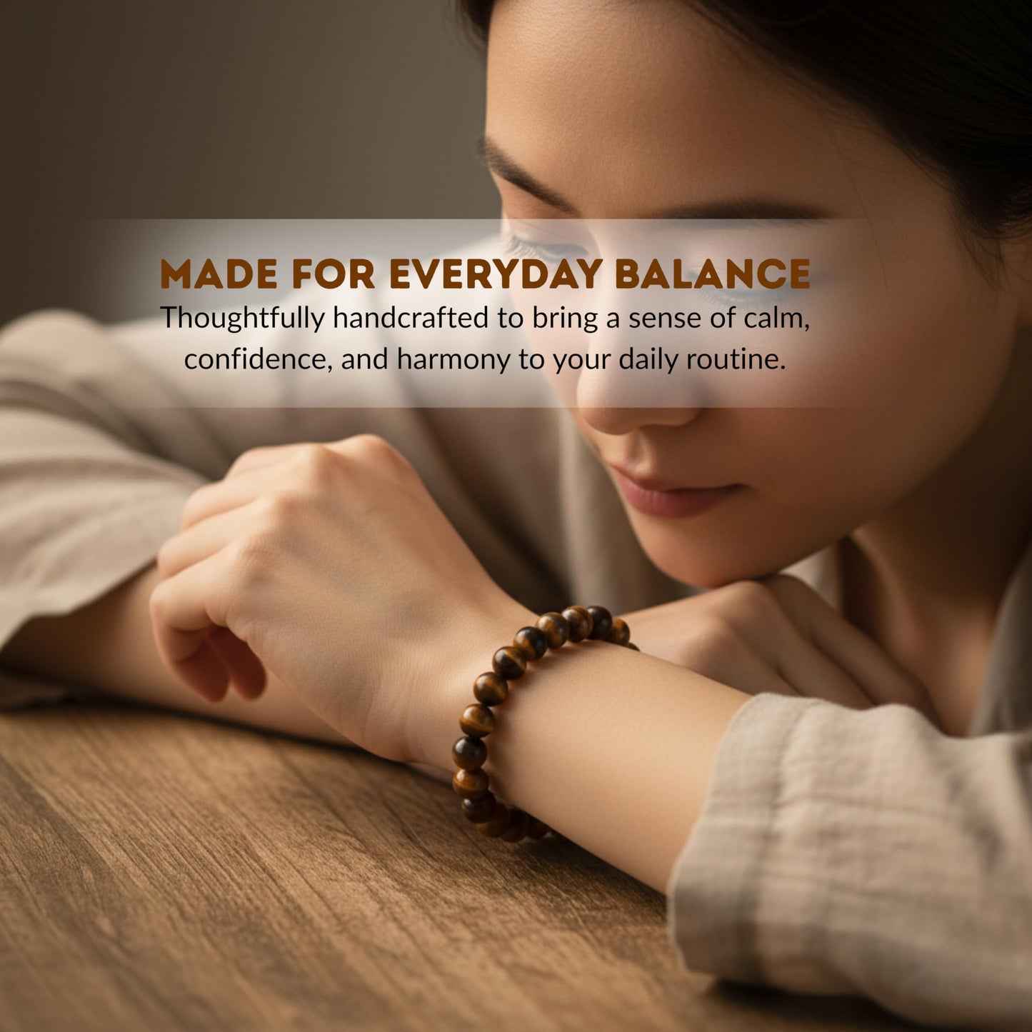 Cherry Tree Collection – Handmade Crystal Bracelets with Tiger’s Eye and 7 Other Gemstones for Men & Women – 8mm Beaded Bracelet for Healing, Protection & Positive Energy–(Small)