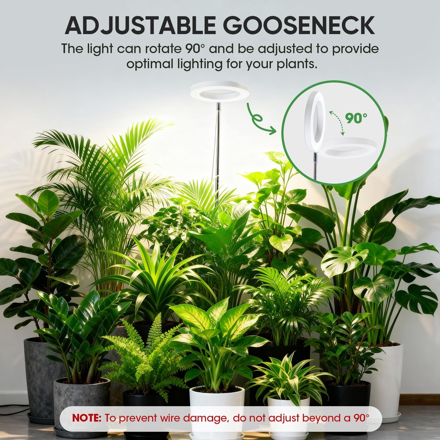 PlantaPulse Grow Lights for Indoor Plants, 72 LED 6500K Full Spectrum, 59in Tall Plant Light, 3 Color Grow Lamp with Rotating Gooseneck, 8/12/16H Timer, 10 Brightness Levels, Height Adjustable