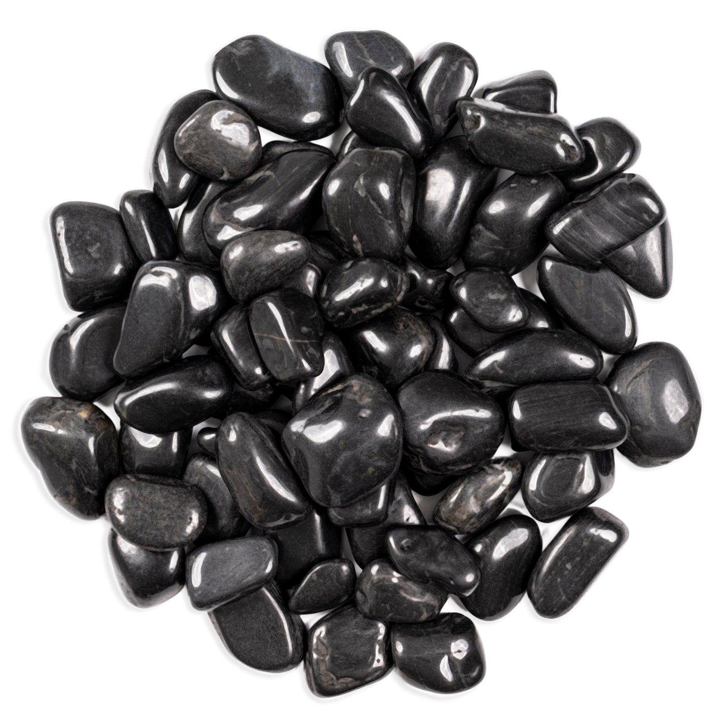 MSI Decorative Black Super Polished 0.75 in. to 1.25 in. Quartzite Pebbles 40 lb. Bag (Pallet/ 55 Bags)