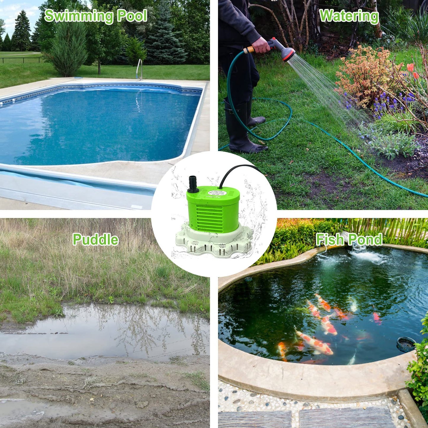 AgiiMan Pool Cover Pump Above Ground - 850 GPH Submersible Water Pump for Pool Draining