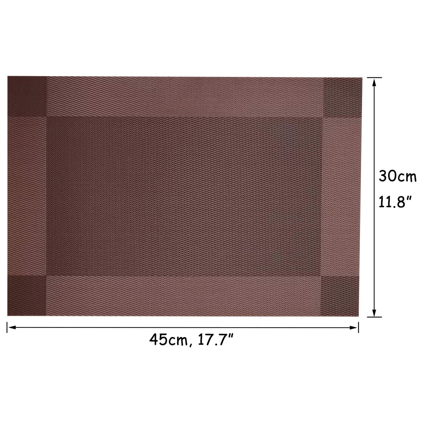 Yiaizhuo Table Placemats Dining Table Place Mats Set of 6 Heat Resistant Insulation Non-Slip Vinyl for Kitchen Dining Room 18" * 12" Brown