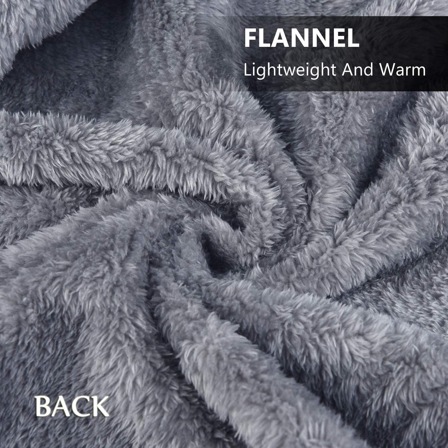 forestfish Fleece Wearable Blanket, Plaid Lap Blanket Comfy Poncho Throw with Buttons for Bed Sofa Office, Grey-White