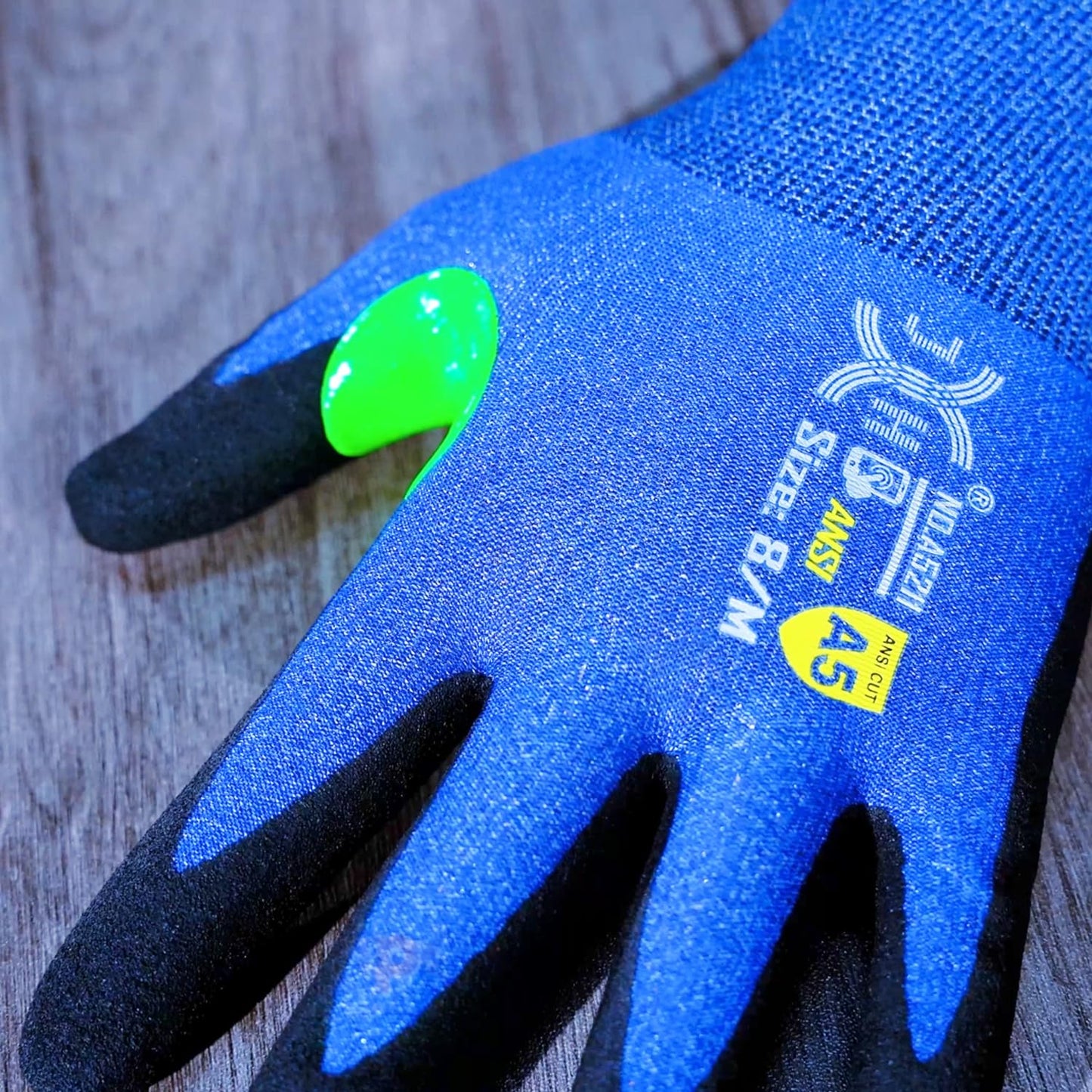 J H 24G Ultra Thin A5 Cut Resistant Gloves, HPPE Nitrile Coated Breathable Work Gloves, Touchscreen Friendly, 3 Pairs (M (3Pairs))