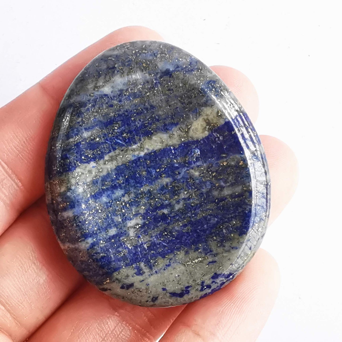 Bacatgem Natural Lapis Lazuli Water Drop Chakra Thumb Worry Stone,Stress Relax Healing Reiki Crystal Pocket Palm Stones