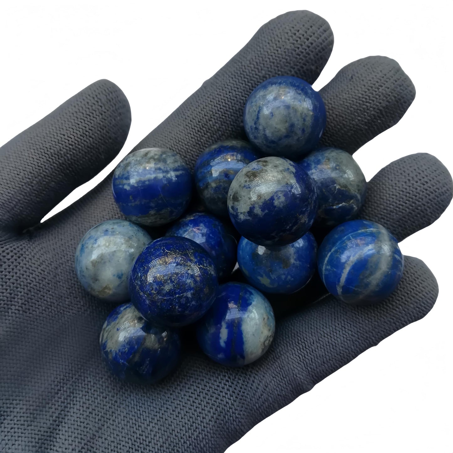 Sunshcat Natural Lapis Lazuli 0.78 Inchs Crystals and Healing Stone Ball Set,Home Desktop Feng Shui Array Decoration(7 Pieces) ﻿
