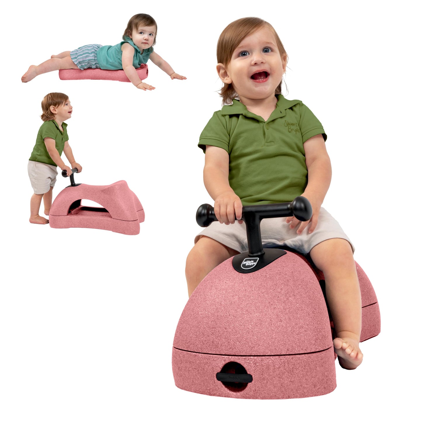 Nuby Boogie Buggy 3-in-1 Scooter for Kids - Walker, Scooter & Caster Board - Indoor & Outdoor Ride-On Toy for Ages 12+ Months - Pink