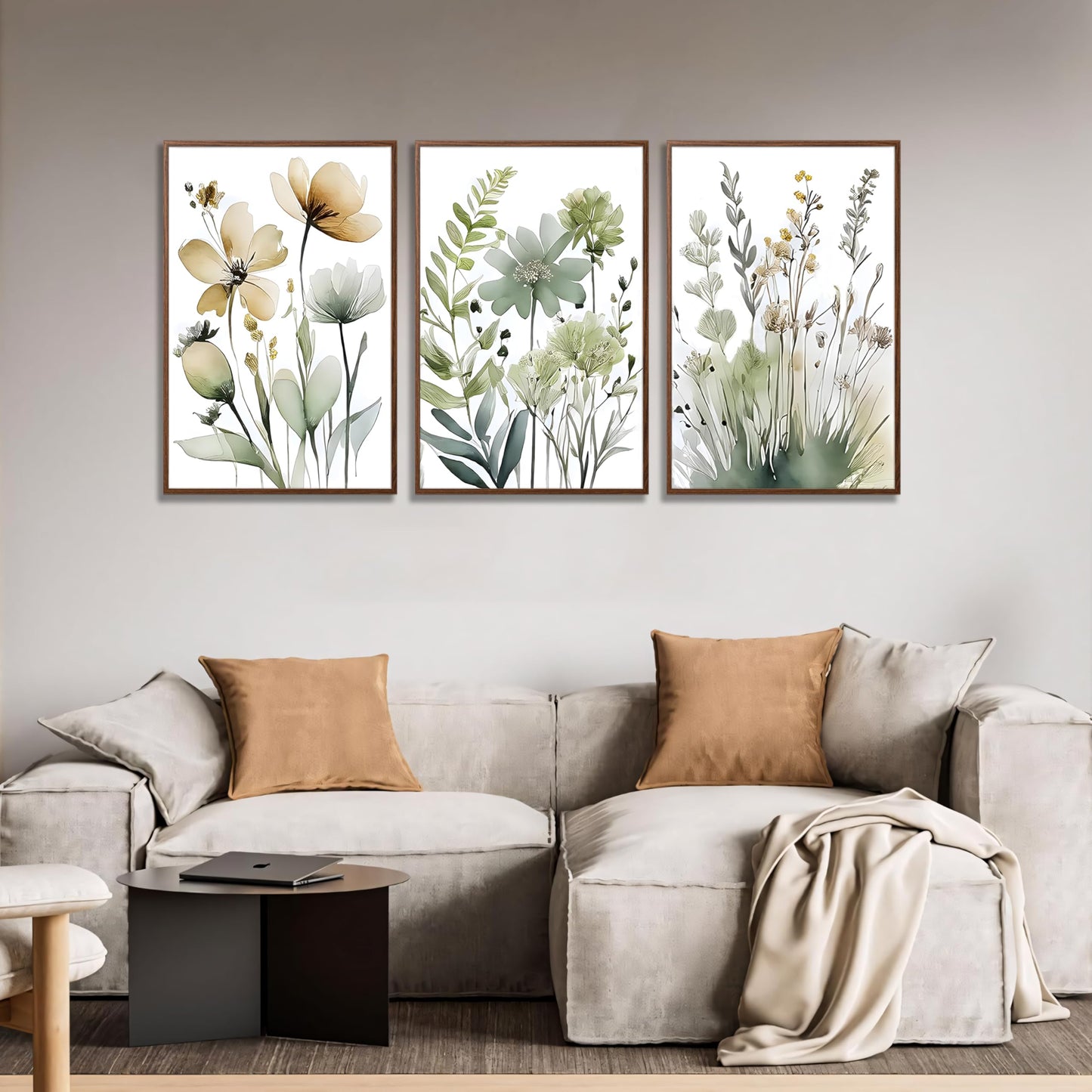 tgguytiy Sage Green Botanical Posters Set of 3 – Boho Floral Wall Art Prints, Minimalist Flower Artwork for Bedroom, Bathroom, Living Room, Aesthetic Plant Pictures Home Decor 24x16 Inch Unframed