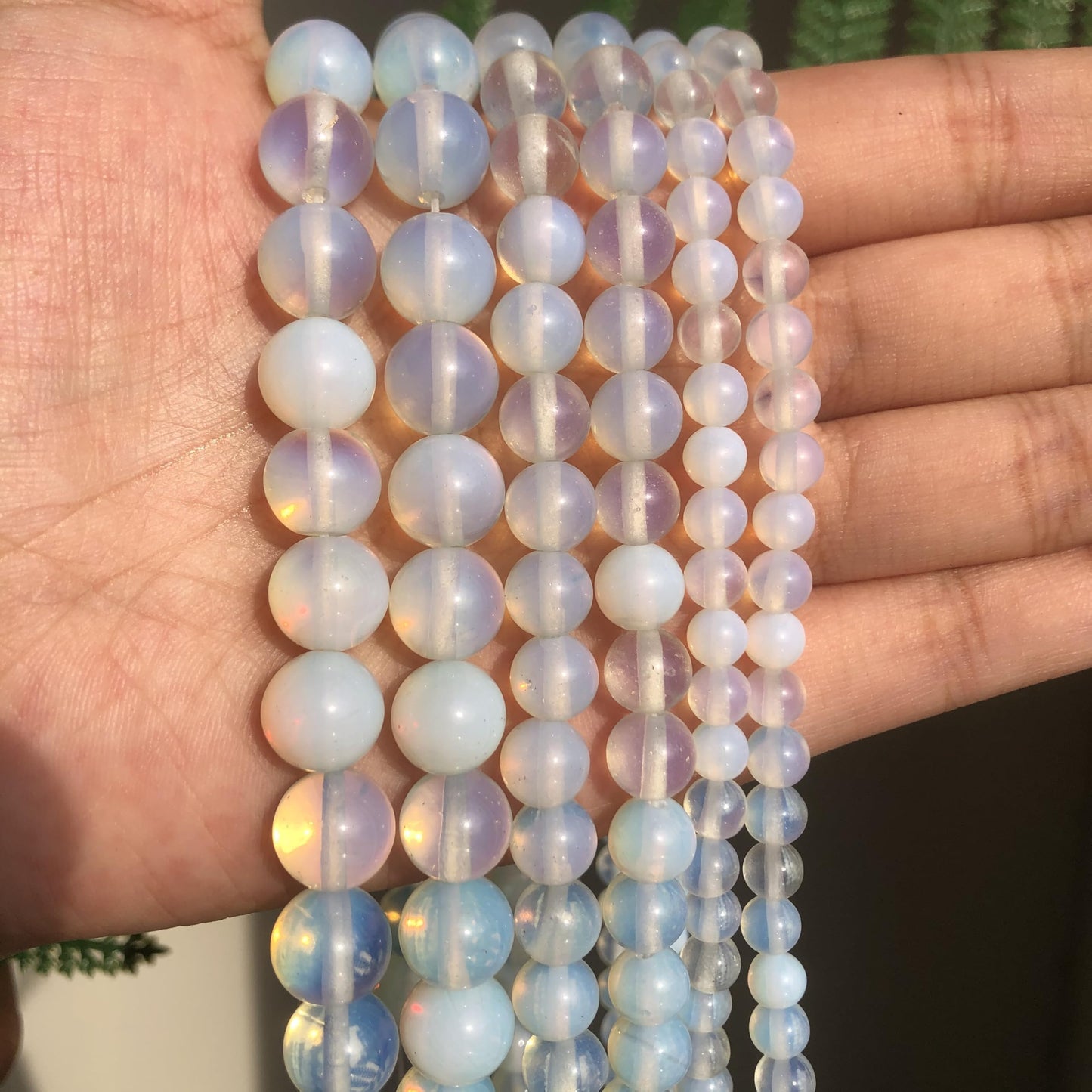 Yochus 45pcs White Opal Beads，8mm Healing Power Natural Stone Round Loose Gemstone Beads for Jewelry Making Earring Necklace DIY Crafts