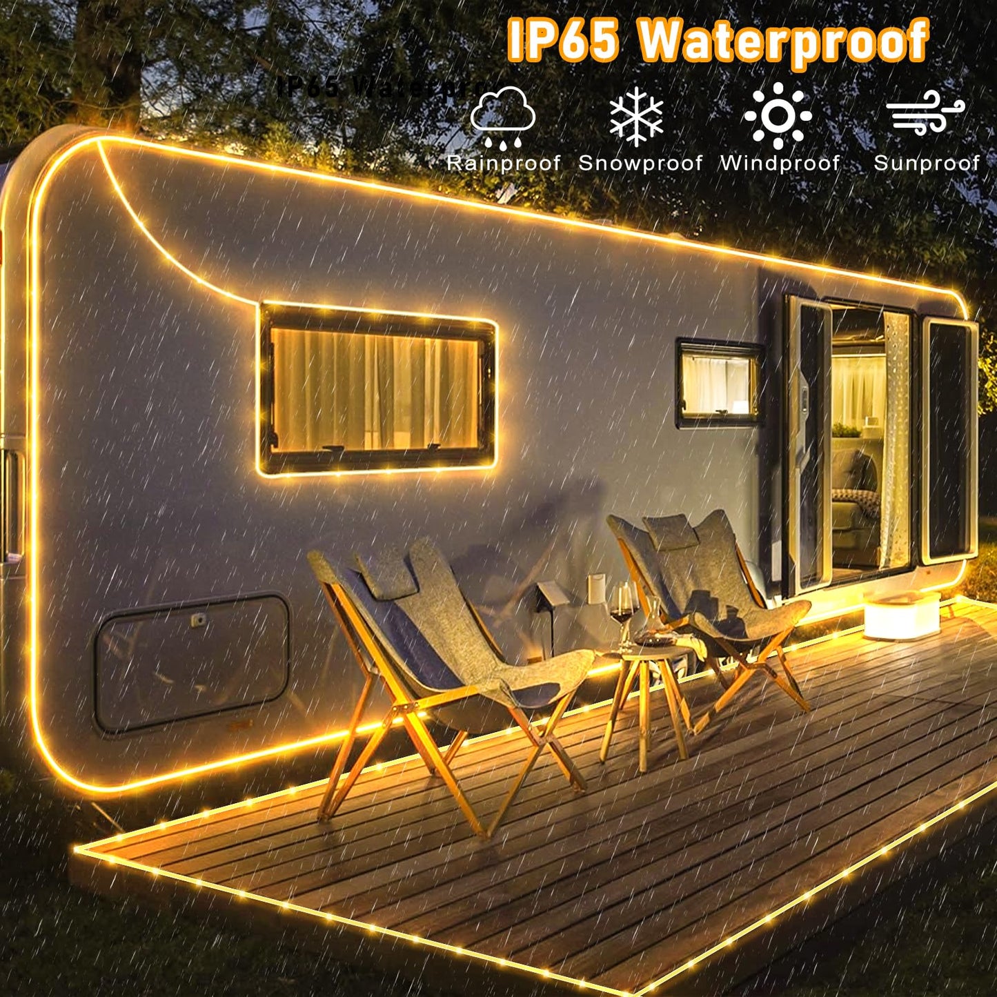 66FT 200 LED Rope Lights for Outside, Plug in Rope Lights Outdoor Waterproof with 8 Modes, Connectable Flexible Clear Tube Lights for Indoor Bedroom Patio Pool Camping Party Decorations, Warm White