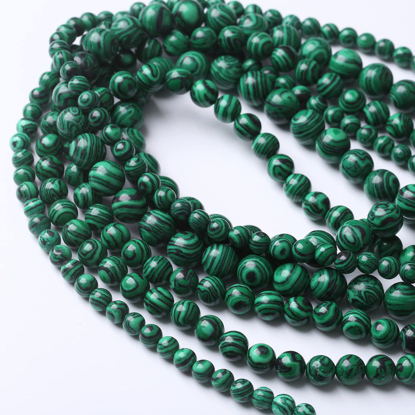 10MM Green Malachite Round Loose Beads Natural Gem Beads Crystal Energy Stone Beads for Jewelry Making DIY Bracelet Necklace