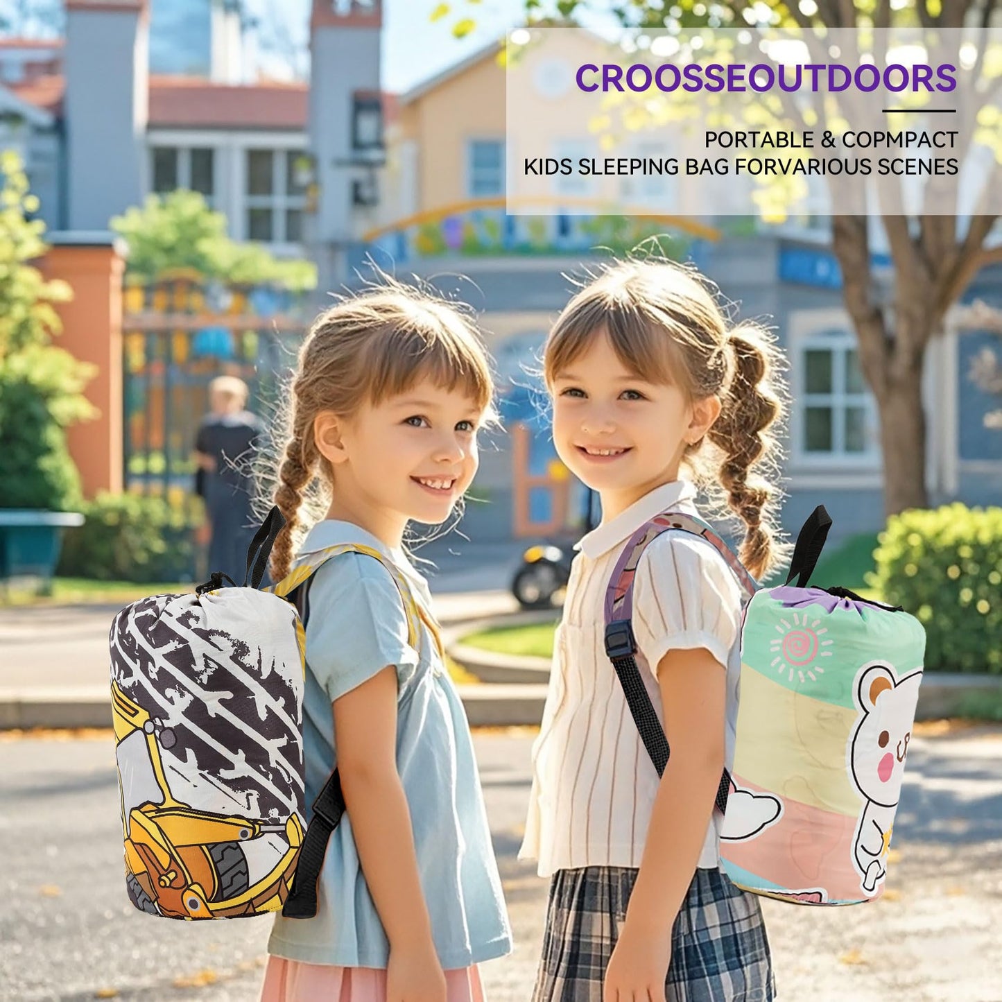 Kids Sleeping Bag for Camping - Lightweight 3 Season Child Backpacking Sleeping Bag for Girls and Boys, Waterproof Compact Youth Camping Gear for Outdoor by Croosseoutdoors