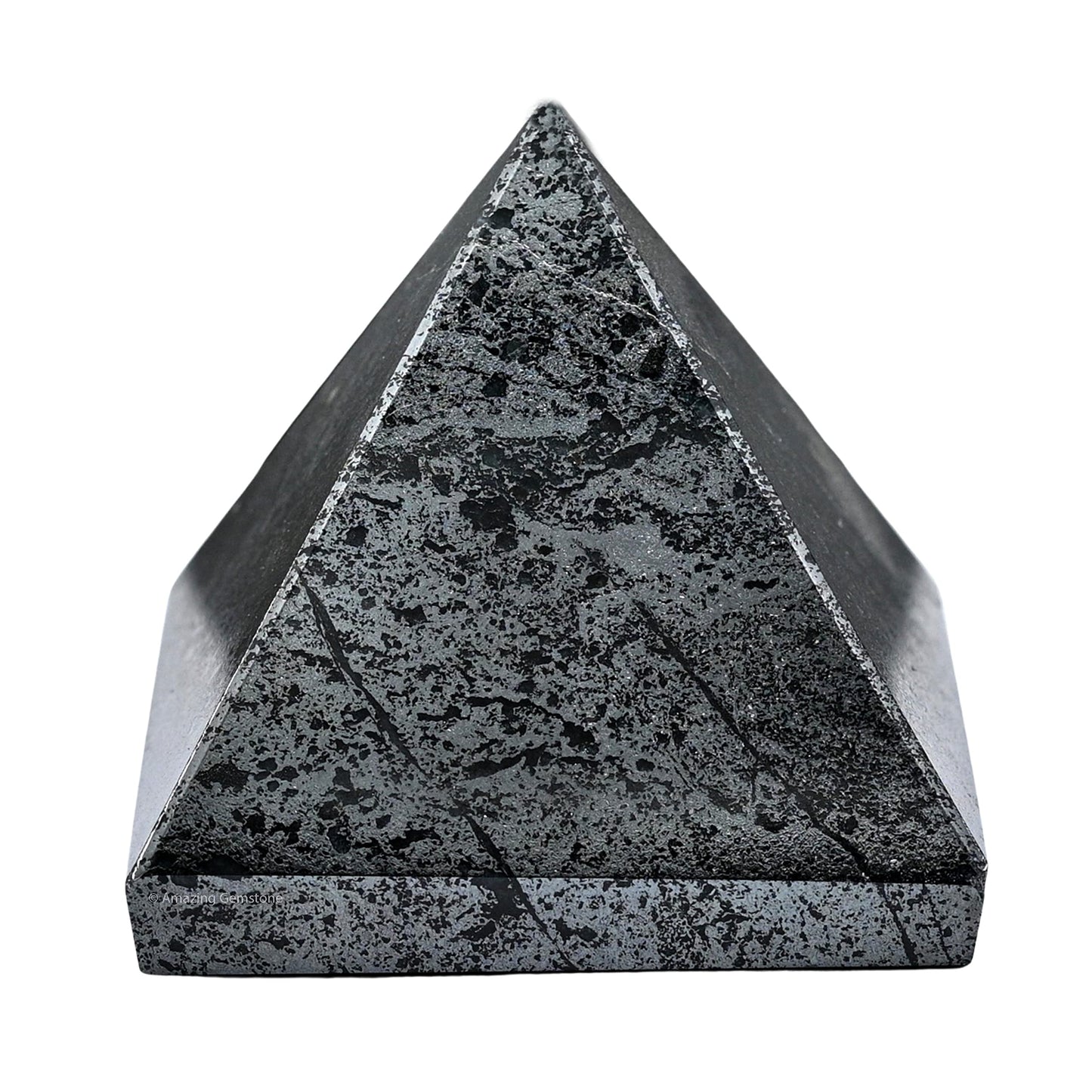 Amazing Gemstone Hematite Pyramid Crystal Healing Stones - 2" Great Pyramid Figurine of Natural Stone Pyramid for Meditation, Reiki, Chakra Balancing and Crystal Pyramids Grid