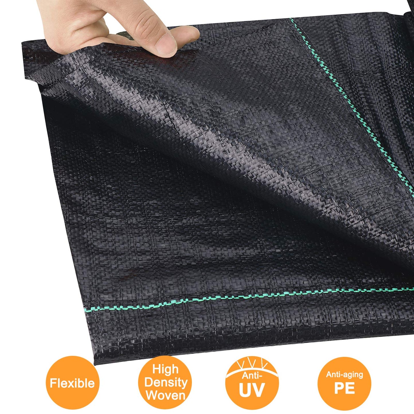 UWIOFF 4ft x 100ft Garden Weed Barrier Landscape Fabric, Premium Ground Cover Weed Blocker Fabric Gardening Mat, Superior Weed Control for Vegetable Garden, Flower Bed, Mulch