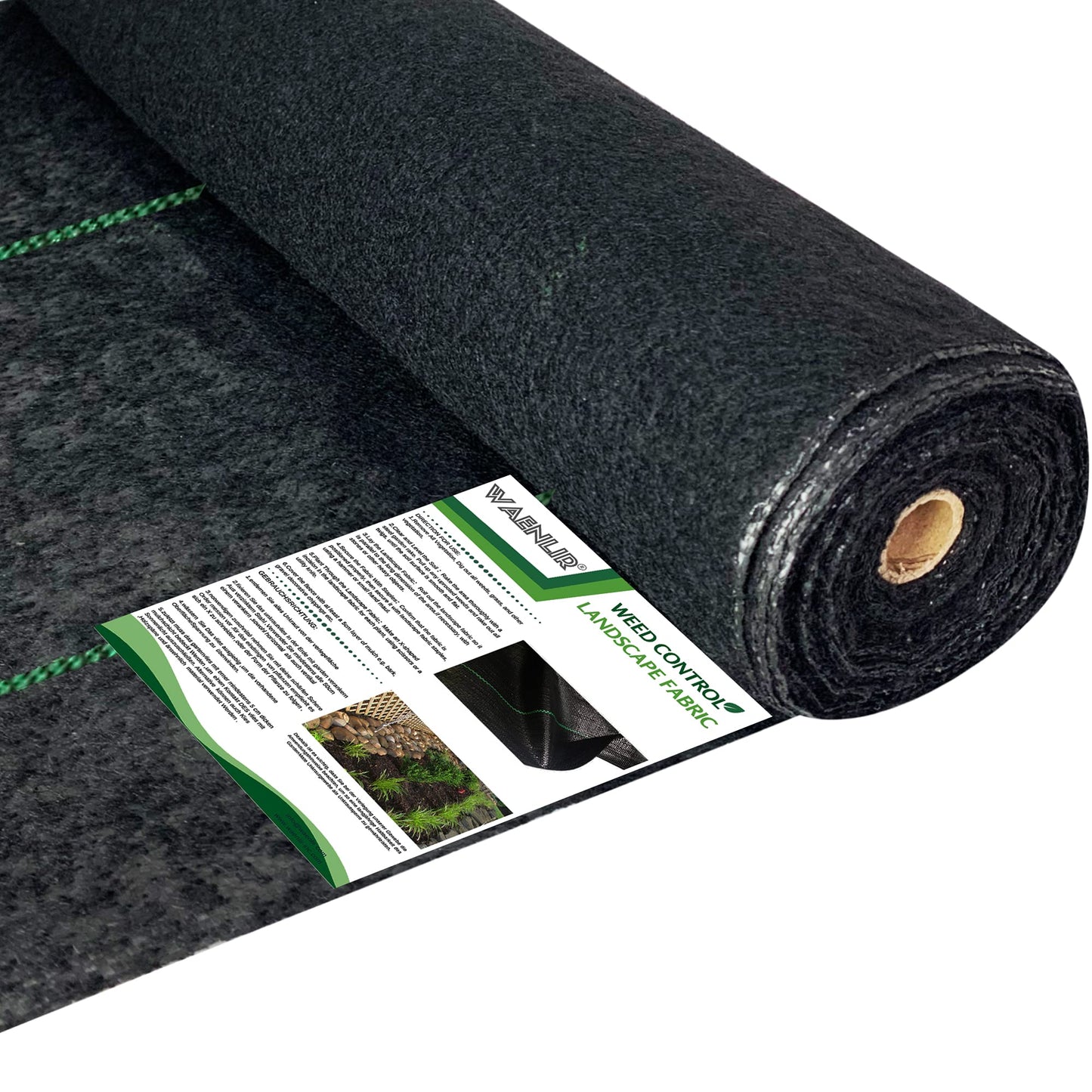 WAENLIR 5.8oz 4FT x 250FT Heavy Duty Landscape Fabric Weed Barrier Premium Woven Ground Cover Roll, UV Resistant&Tear-Proof, Ideal for Garden Beds, Walkways, Patios, Greenhouses, Outdoor Landscaping