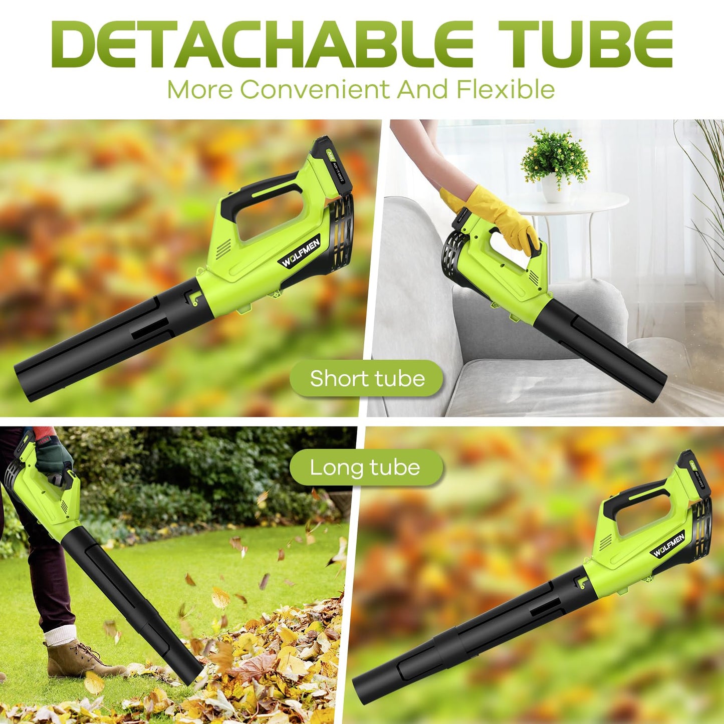 Leaf Blower, Electric Cordless Leaf Blower with 2 Batteries and Charger, 2 Speed Mode, Lightweight Cordless Blower for Blowing Leaves, Patio Cleaning, Blowers for Lawn Care and Dust