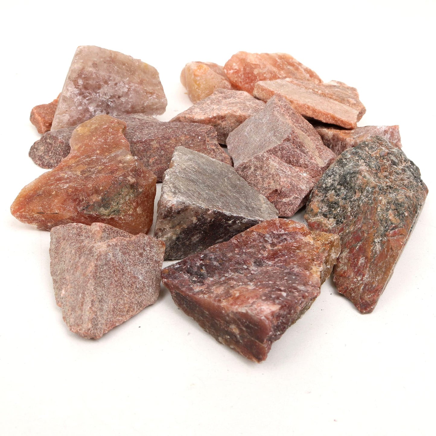 REAL-GEMS Natural Raw Healing Crystals Rough Stones for Tumbling, Cabbing, Polishing, Wire Wrapping, Wicca & Reiki Crystal Healing, Mix Gemstones,7 Chakra (Pink Jade)
