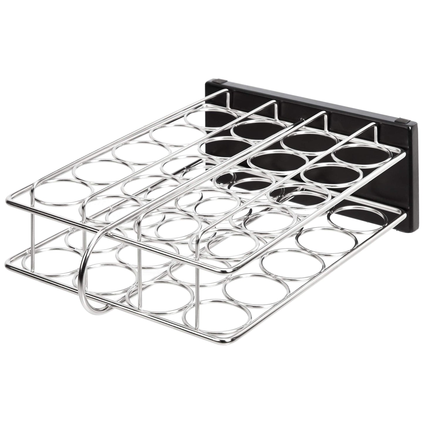 Amazon Basics 20 Jars Spice Rack Organizer, Space-Saving Kitchen Organizer with Glass Spice Jars, Sturdy, Silver