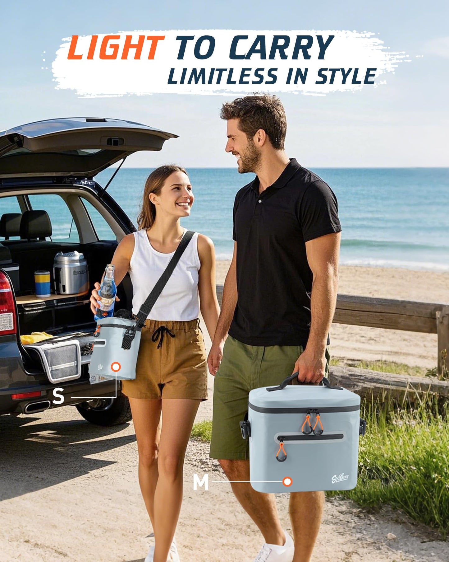 Mini Cooler Lunch Bag, 7 Can Insulated Ice Chest Box for Men Women, Waterproof, Leak-Proof, Portable Lunch Box for Work, Beach, Drink, Travel, Camping, Picnic (Small, Gray)