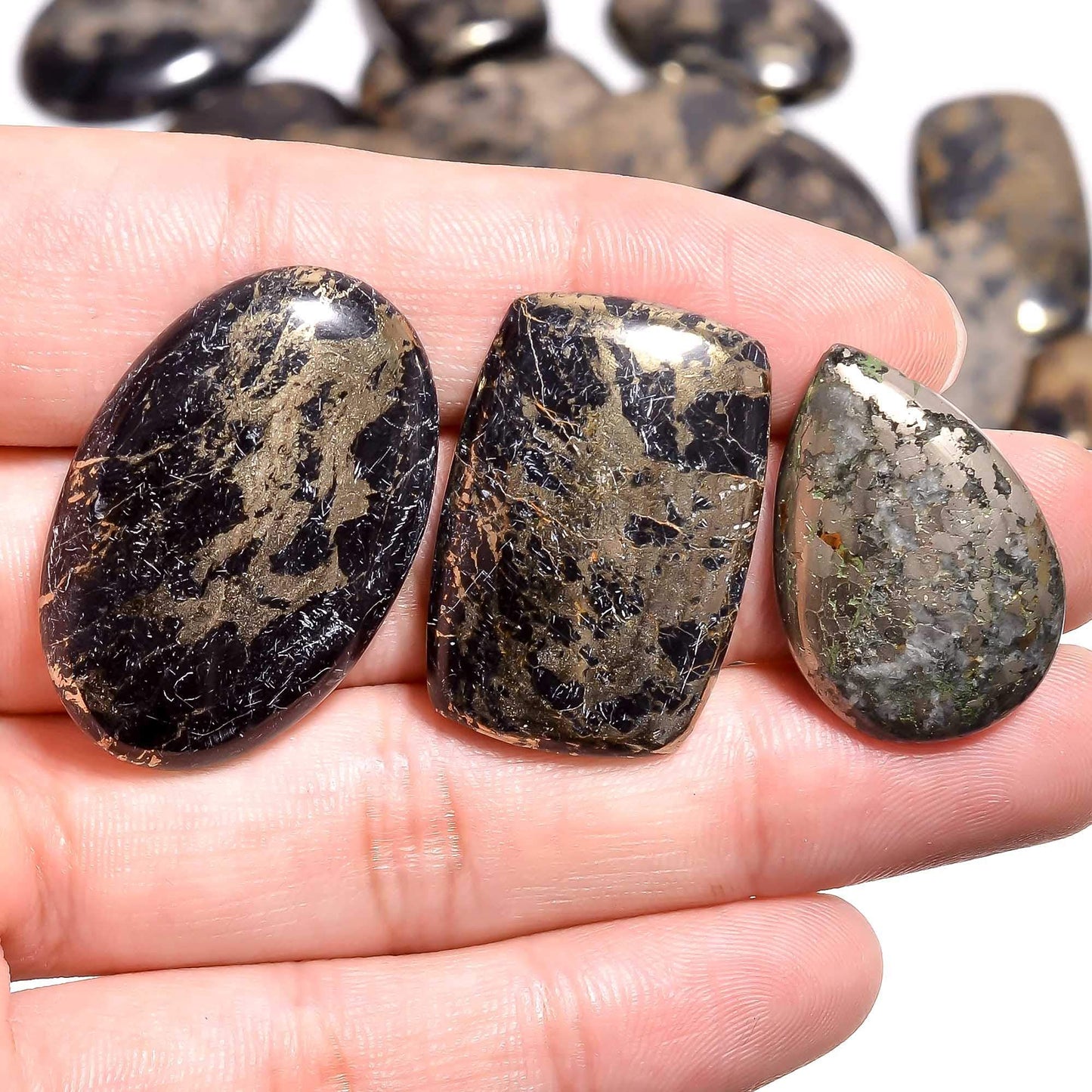 3-4 pcs Apache Gold Gemstone Wholesale Cabochons Lot, Jewelry Making Loose Gemstone, Polished Home Decor Specimen, DIY, Wire Wrapping, Reiki, Healing Crystals, Bulk Gemstone Deal 90 to 100 carats