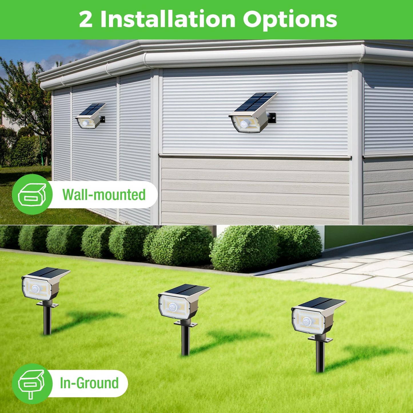 nipify Solar Lights Outdoor Waterproof, Motion Sensor Spot Lights- 4 Pack/56 LED/3 Modes Solar Powered Spotlights 2-in-1 Auto On/Off Landscape Lighting for Outside Yard Wall Garden, Cool White