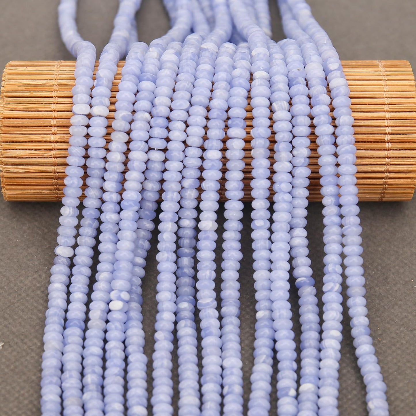 BONNY BOXX 1 Strand (150PCs) Natural 2 * 4mm Purple Agate Rondelle Beads, Natural Abacus Disk Stone Beads Loose Spacer Gemstone for DIY Bracelet Necklace Jewelry Making