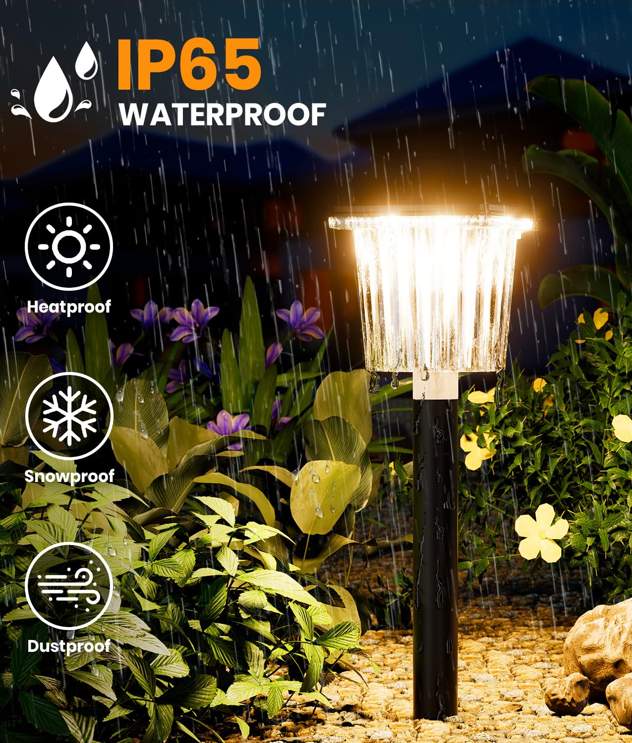 Super Bright Solar Pathway Lights Outdoor Powered 8 Pack,Adjustable Warm&Cool White,Waterproof IP65 Solar Garden Decor Landscape Lighting Outside for Front Yard/Walkway/Patio/Driveway/Lawn/Path Light