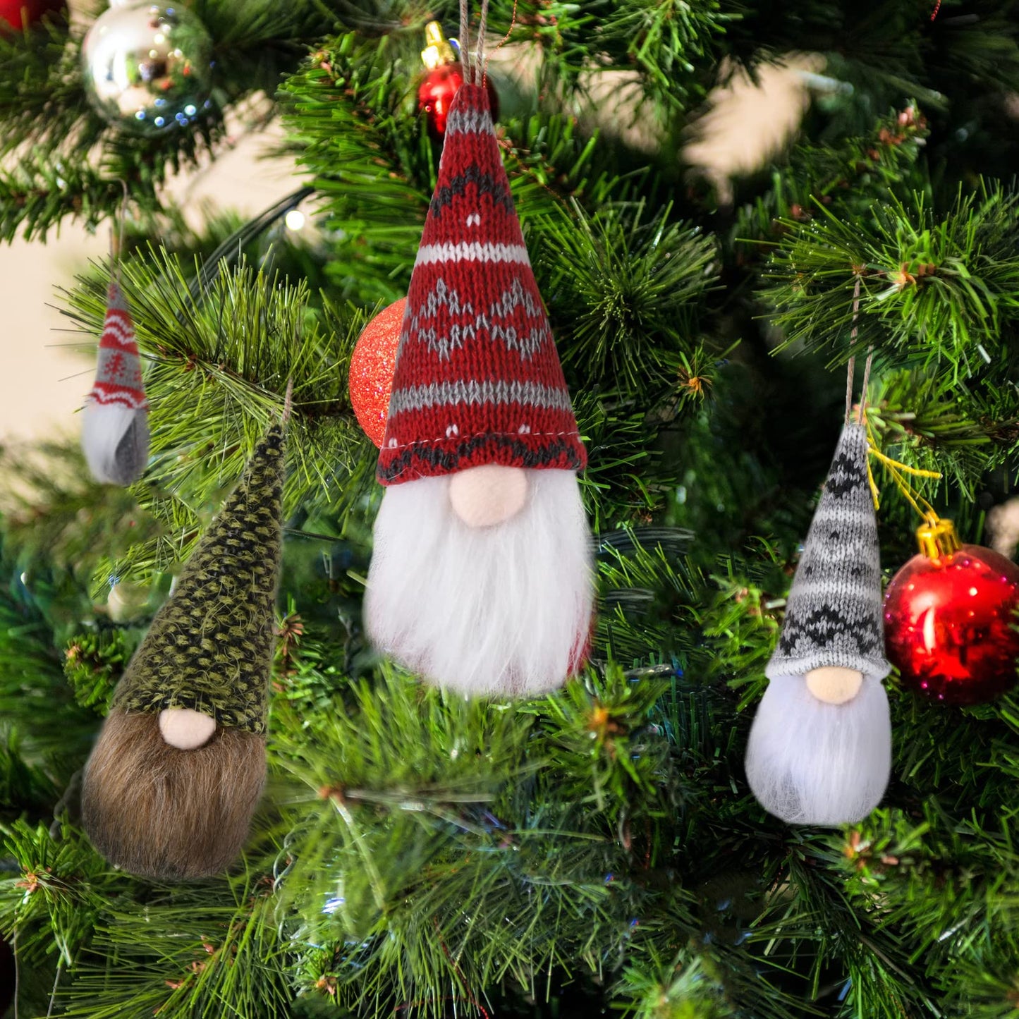 12 Piece Christmas Tree Hanging Dwarfs Swedish Plush Dwarfs Handmade Santa Claus Elf Christmas Decorations Home Festival Decorations