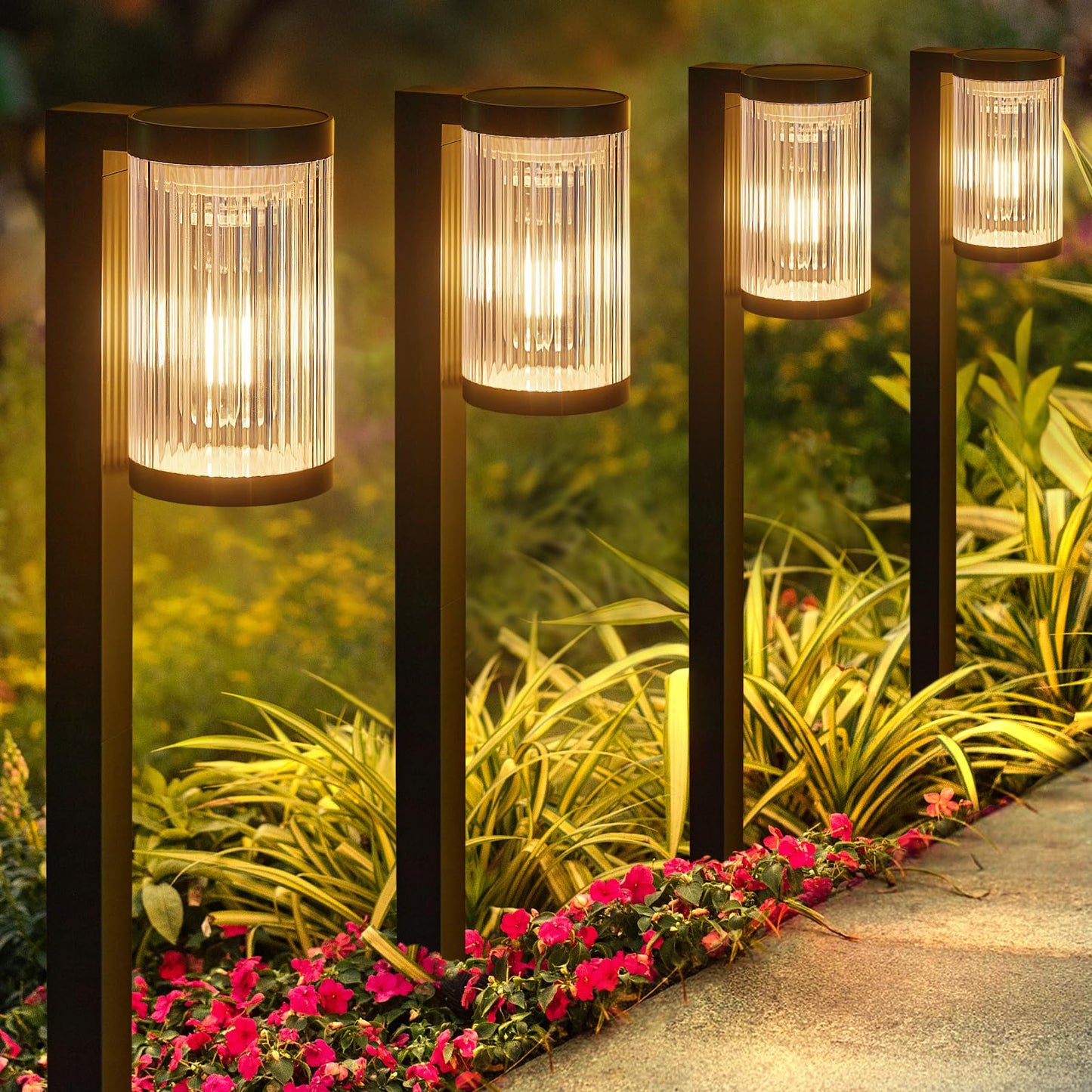 ELECLINK Solar Pathway Lights Outdoor, 6 Pack Upgraded Outdoor Solar Lights for Outside Super Bright Up to 12Hrs, IP65 Waterproof Solar Garden Lights for Yard Path Sidewalk Gifts for Women Mom Grandma