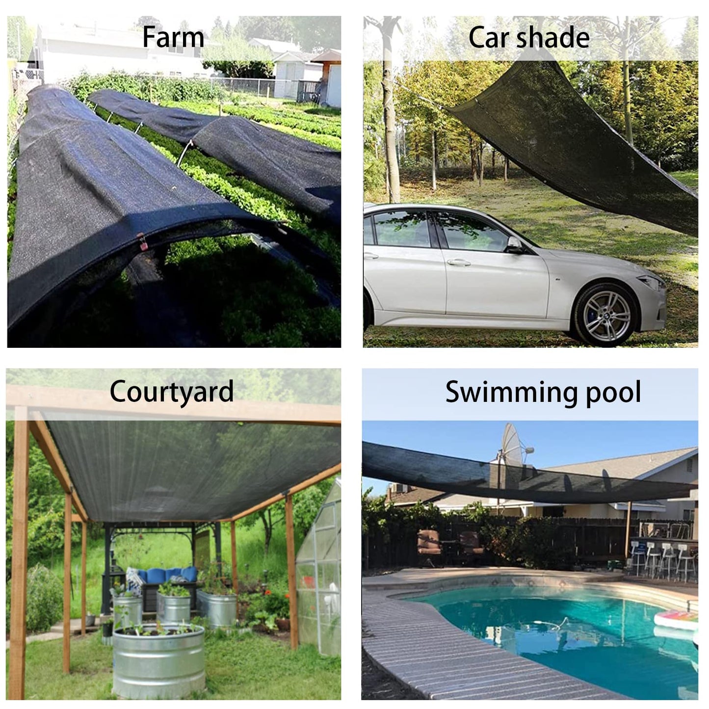 LOVE STORY 10x20FT 55% Black Shade Cloth Sun Shade Net with Grommets Sunblock Net Mesh Tarp for Garden,Plants Cover,Greenhouse and Patio