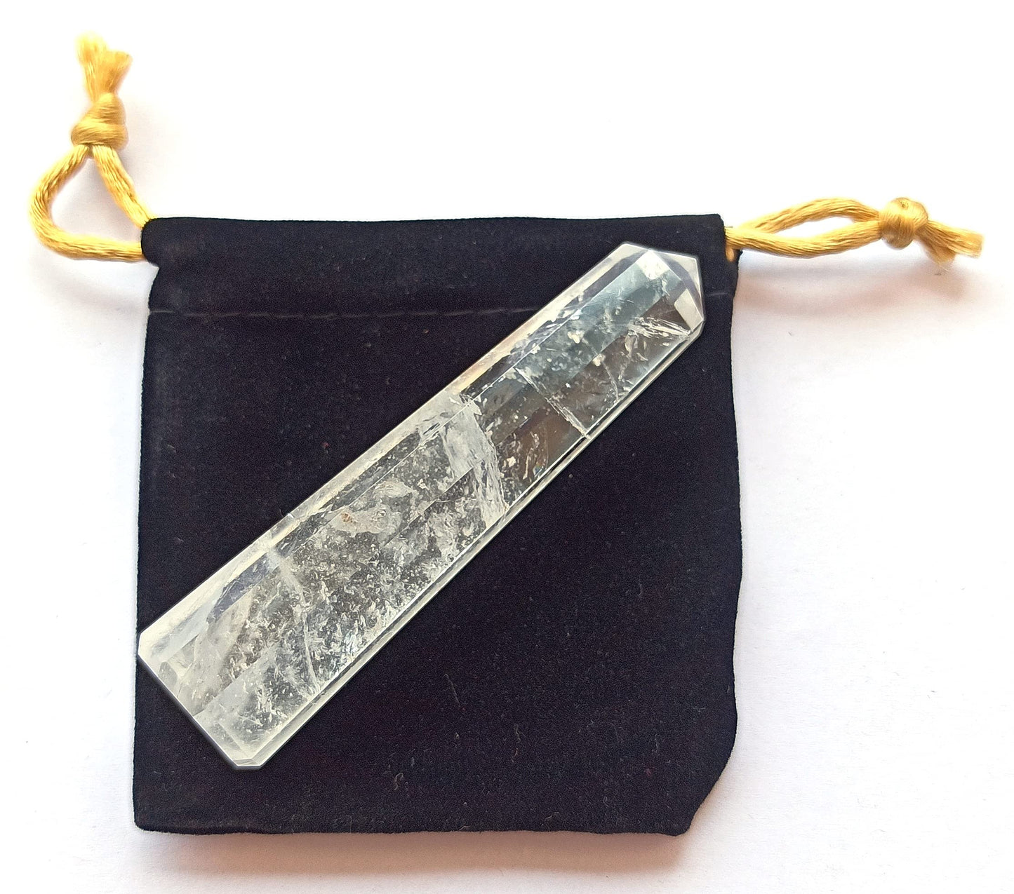WholesaleGemShop 70 mm (3 Inch) Clear Quartz Gemstones Obelisk Tower Jumbo Facet Aura Rock Crystal Natural Polished Earth Wand Spirit