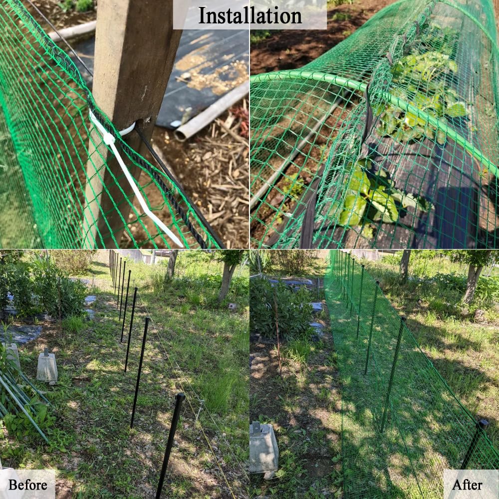 Vocray Plastic Garden Fence 4x100 FT Deer Fence Netting, Temporary Mesh Fencing Animal Barrier for Deer, Chicken, Poultry, Pet, Wildlife, Garden Bird Netting for Plant Fruit Tree Vegetable Protection