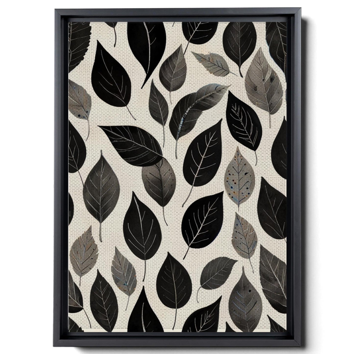 Canvas Print Scandinavian Folk Art Black and Beige Abstract Botanical Wall Art for Scandinavian Home Decor Decor Canvas, Decor