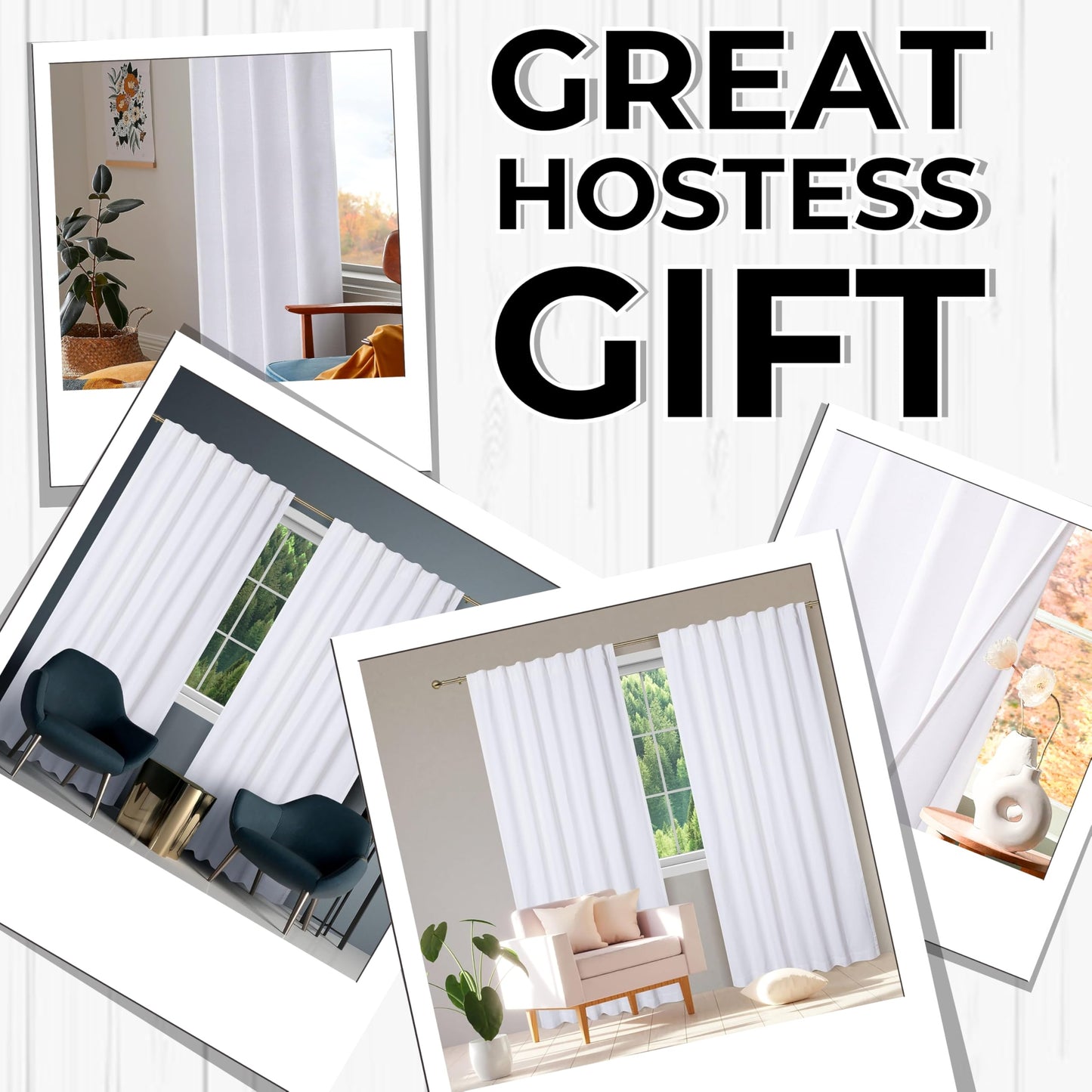 Bedding Craft White Cotton Curtains,63 Inch Tab Top Cotton Curtain Set 2 – 50x 63 Drapes for Living Room, Bedroom, Dining Room – Set of 2, Elegant White Panels