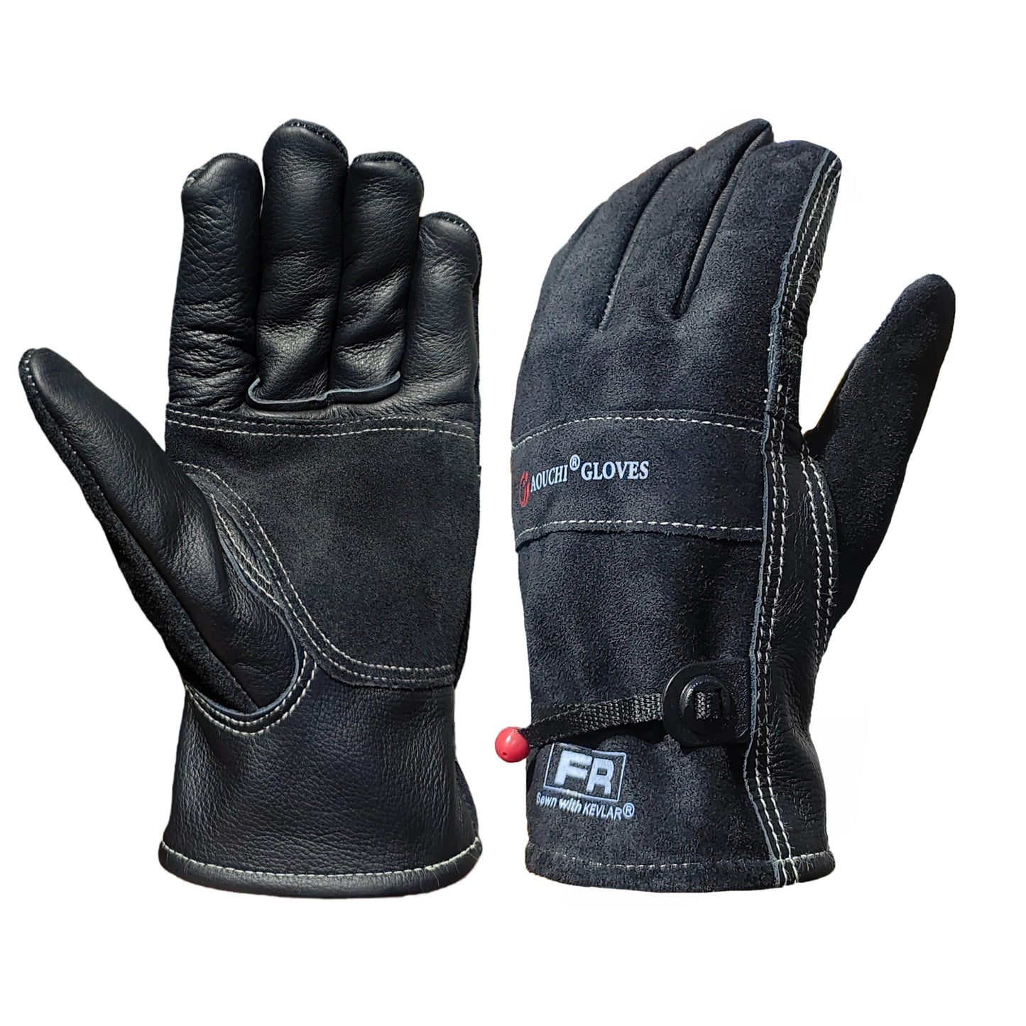 AOUCHI Leather Gardening Gloves for Men, Work Gloves for Welding, Mechanics, Construction, Thorn Proof (Black, X-Large)