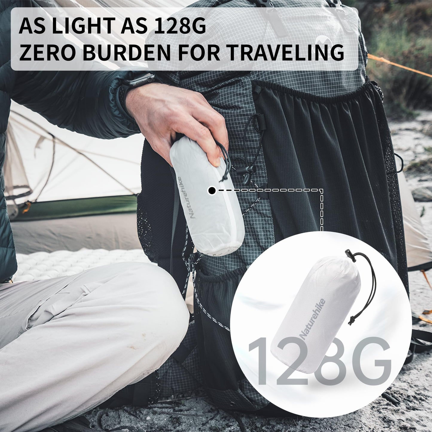Naturehike 4.5oz Ultralight Washable Sleeping Bag Liner, Lightweight Adult Sleep Sack & Travel Sheets for Backpacking, Hotel, Camping, Hostels, ZY20 Blue