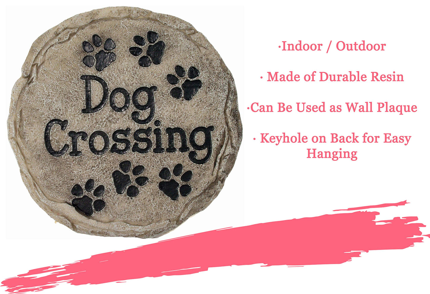 Spoontiques - Garden Décor - Dog Crossing Stepping Stone - Decorative Stone for Garden