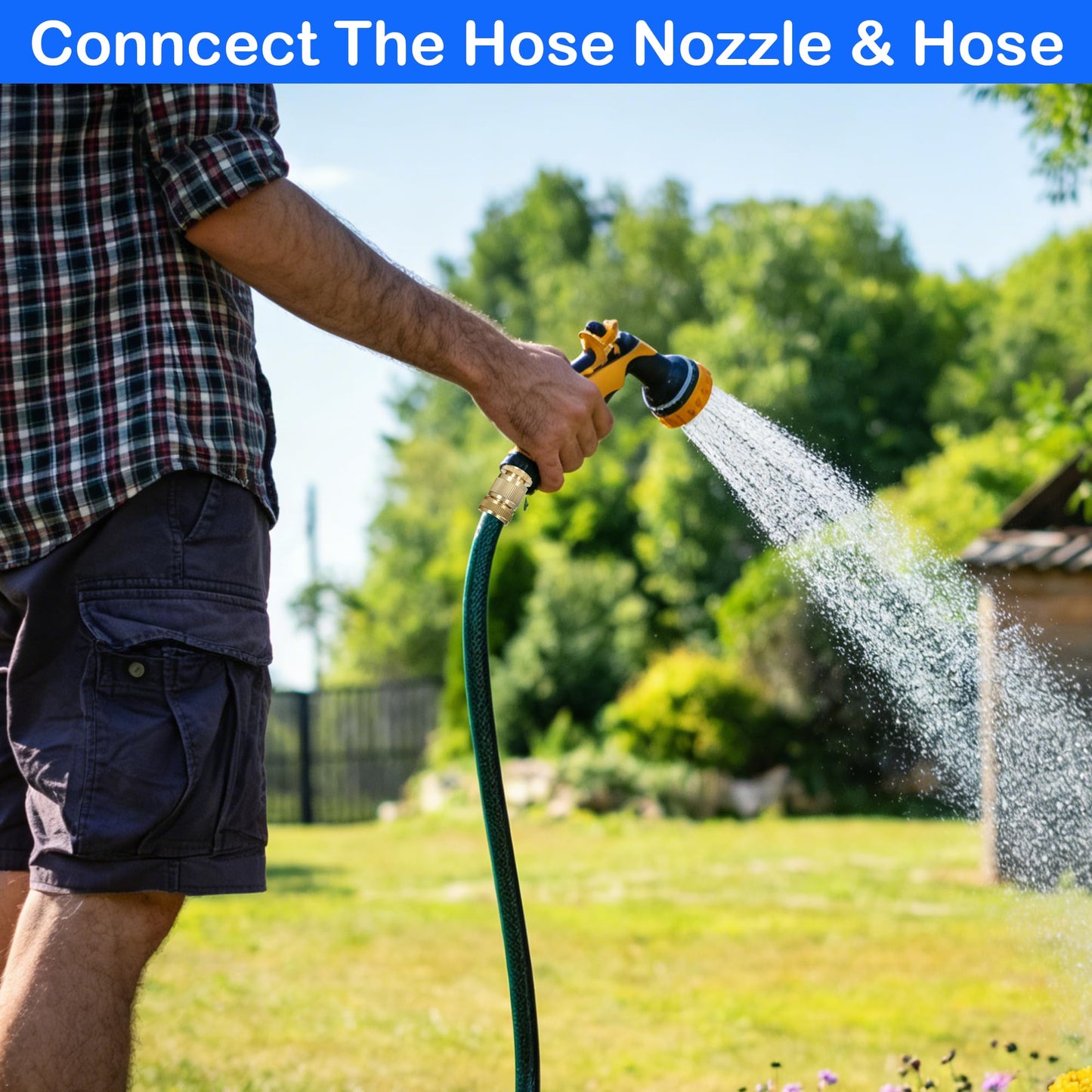 Hourleey Garden Hose Quick Connect, 8 Set Solid Brass 3/4 Inch GHT Thread Garden Hose Quick Connect Fittings, No-Leak Male and Female Water Hose Quick Release Connectors