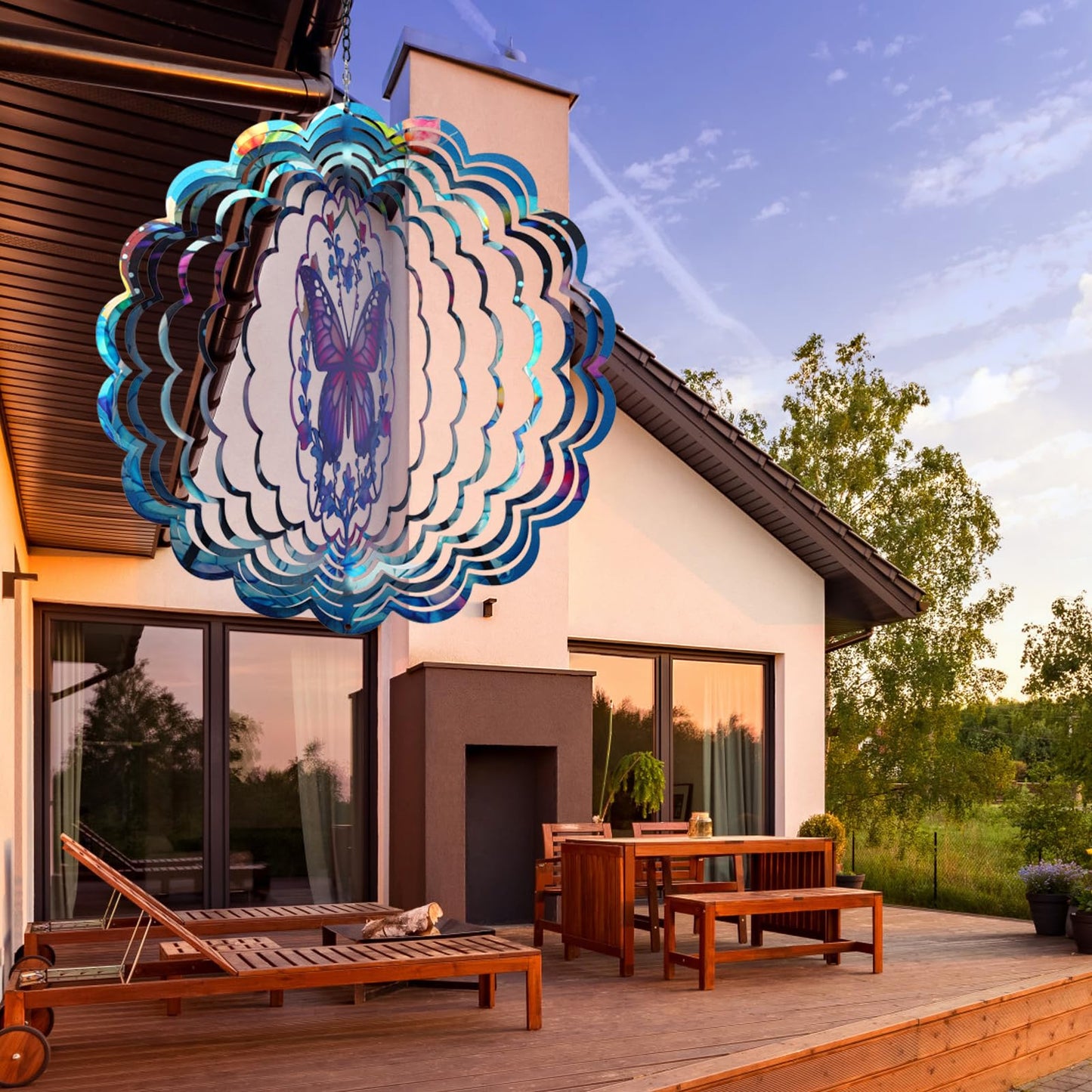 Wind Spinners Outdoor Butterfly -Birthday Gifts for Women Mom, Hanging Wind Sculptures Wind Spinners, 12 inch 3D Wind Spinner for Garden Decor for Outside, Garden, Patio, Yard