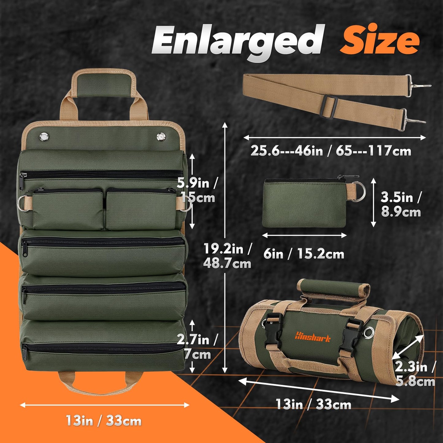 Gifts for Men, Roll Up Tool Bag, Anniversary Birthday Gifts for Men Dad Husband Him Boyfriend, Father Day Gifts for Dad Who Have Everything, Portable Tool Organization for Mechanic Welding Electrician