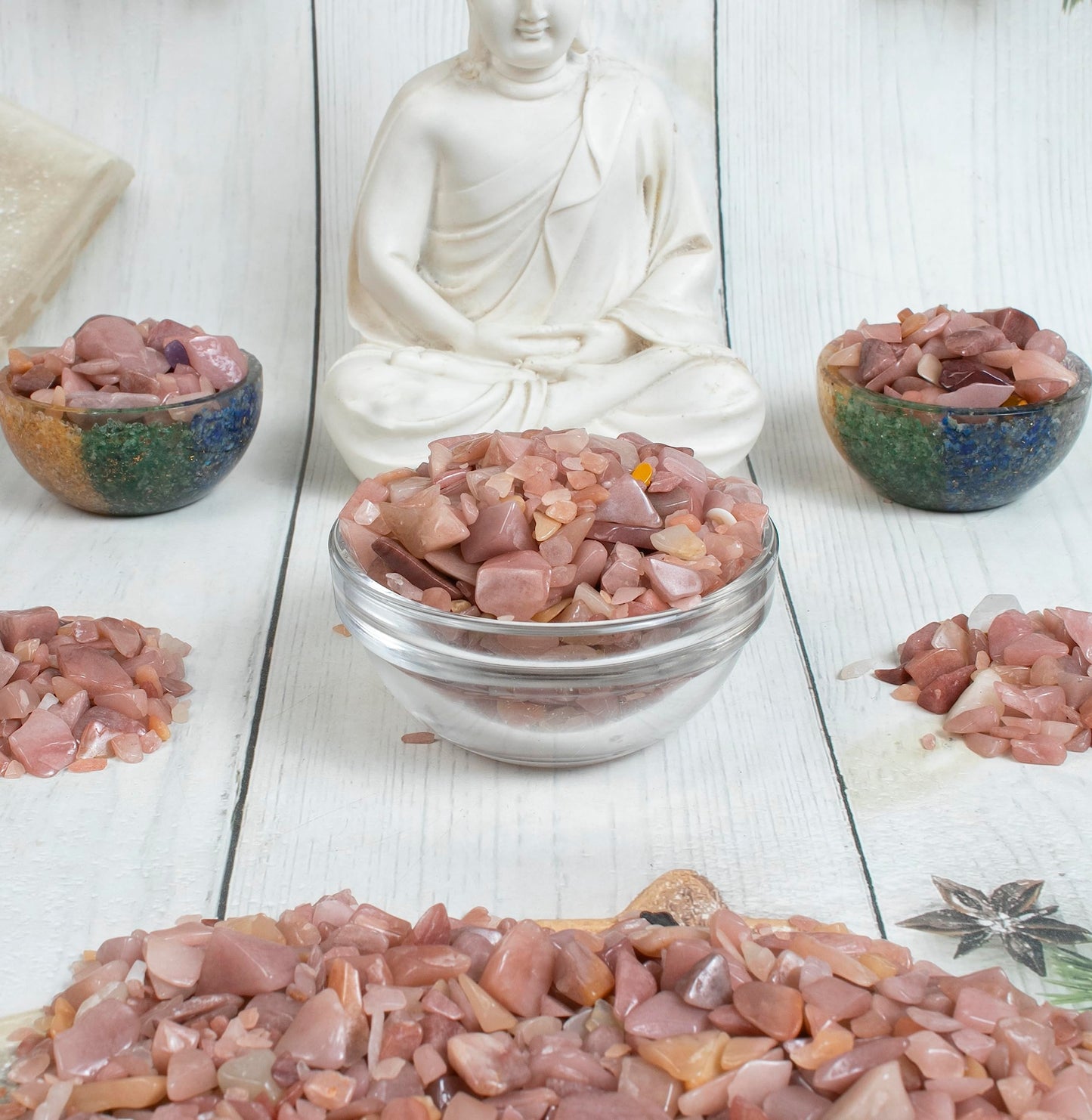 ZAICUS Pink Opal Chips Bulk 1 lb Natural Crushed Crystal Stones for Crafting, Tumbling, Resin Art, Reiki Healing, Meditation, Chakra Energy, Witchcraft Supplies, Valentine Gifts